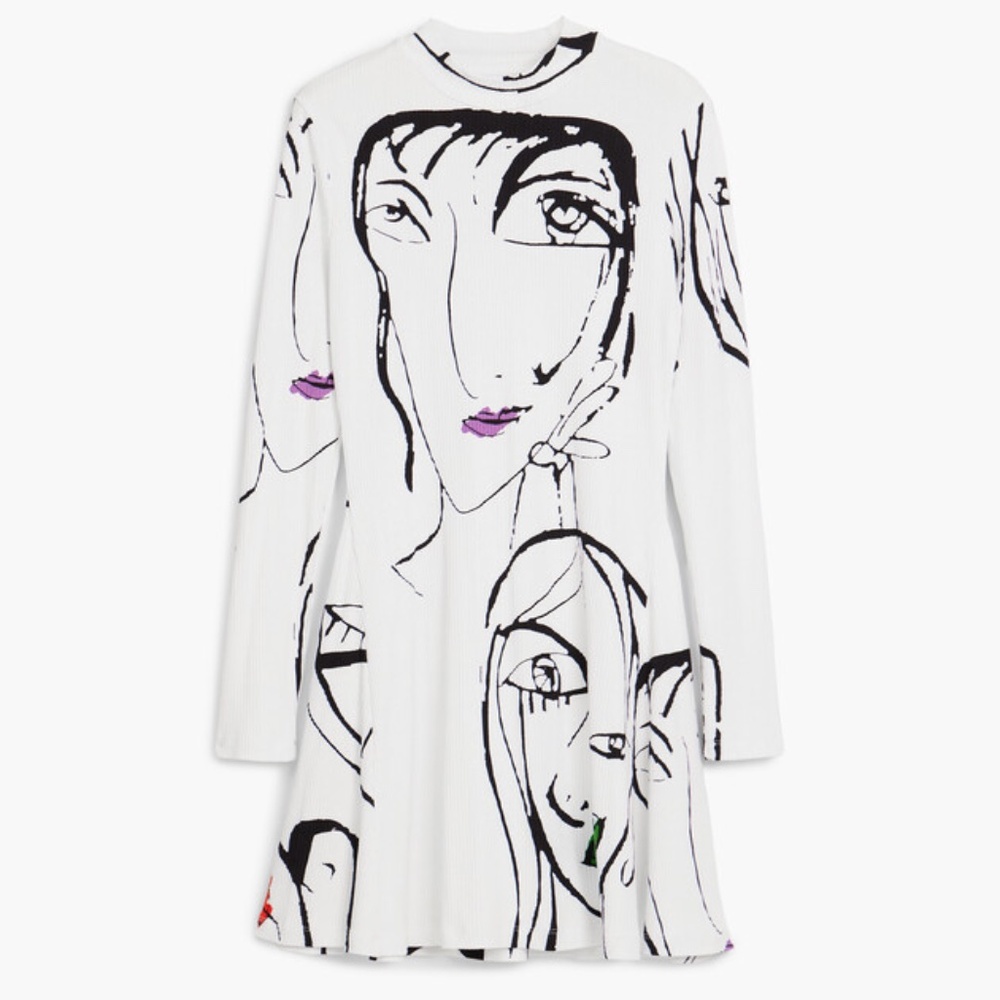 DESIGUAL FACE PRINT DRESS - Picture 6 of 6